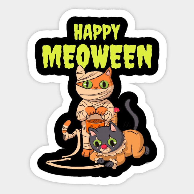 Cat Halloween Mummy Gift Sticker by Anassein.os